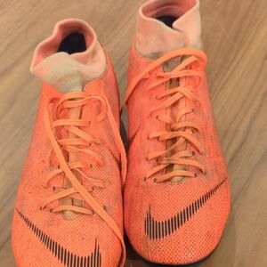 Orange High-Top Athletic Shoes